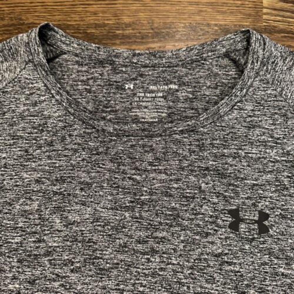 NEW Under Armour Heat Gear Mens 5XL LOOSE Tech Tee Shirt Marbled‎ Gray/Black